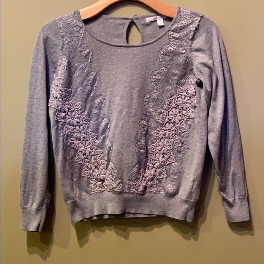 LC floral and lace sweater